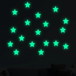 Luminous Pentagram Star Wall Stickers PVC Glow In The Dark Fluorescent DIY Decals For Kids Room Bedroom Home Decoration