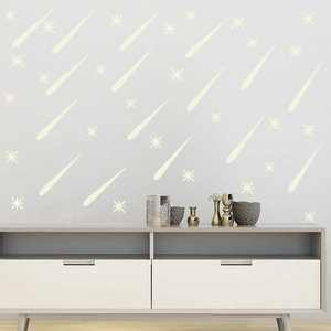Luminous star and meteor wall stickers for DIY creative children's room decoration