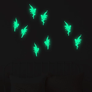 Luminous fairy wall stickers glowing in the dark for a creative children's bedroom decor
