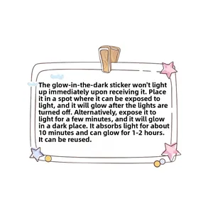 Luminous butterfly sticker instructions for light absorption and glowing cycle