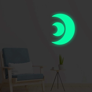 Luminous crescent moon wall stickers for kids bedroom glow in the dark home decor