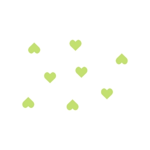 Luminous heart wall stickers in light green for cute kids bedroom and nursery decor