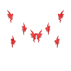 Set of 8 red mirror acrylic fairy wall decals with reflective silhouette finish