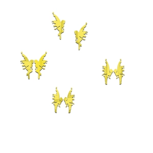 Detail of 8 gold mirror fairy wall stickers with high gloss finish for home decoration