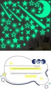 Istruzioni per adesivi murali fluorescenti stelle e luna per decorazione cameretta