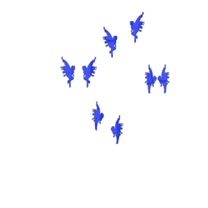 Detailed view of blue mirror acrylic fairy wall stickers with high gloss finish