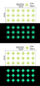 Dettaglio degli adesivi murali stellari luminosi che mostrano l'effetto e le dimensioni