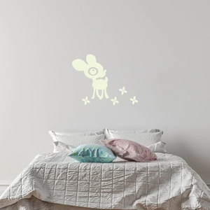 Glow in the dark cartoon deer wall stickers for kids room luminous animal decorations