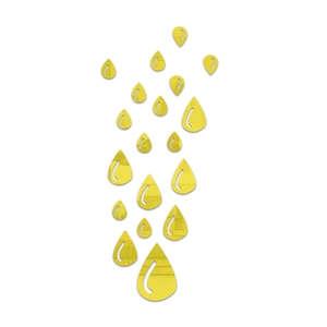 Modern yellow teardrop mirror wall stickers set for creative DIY home wall decoration