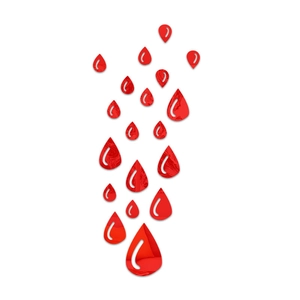 Macro detail of red acrylic teardrop mirror wall stickers with reflective surface finish