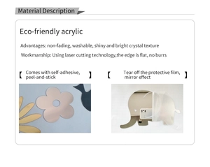 Detail of eco-friendly acrylic mirror stickers showing laser cutting and crystal texture