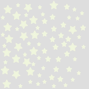 Luminous star wall stickers in various sizes for children's bedroom decor