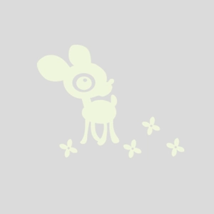 Luminous cartoon deer wall stickers for children's room with tiny fluorescent flower decor