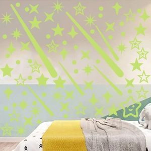 Adesivi murali luminosi con stelle e luna per decorazione soffitto camera bambini