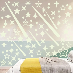 Luminous moon and star wall stickers for glow in the dark kids bedroom decoration