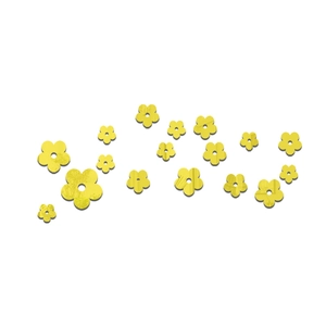 Yellow flower mirror wall stickers made of acrylic for creative home decoration