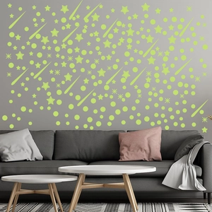 Glow in the dark star and moon wall stickers for kids bedroom decor and nursery room