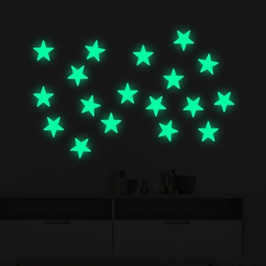 Luminous Glow In The Dark Star Wall Stickers Fluorescent Green PVC Luminous Decals For Kids Bedroom Ceiling Home Decor