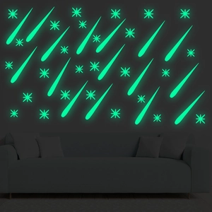 Glow In The Dark Wall Stickers PET Meteor And Stars Luminous Decals For Bedroom Living Room Kids Room Home Decor