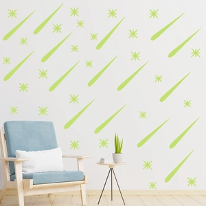 Glow in the dark shooting star wall stickers set for bedroom and living room decor
