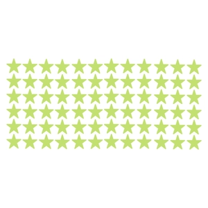 Fluorescent star wall stickers set with 72 glow-in-the-dark stars for kids' bedroom decor