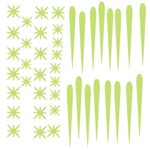Luminous wall stickers set with 34 pieces of stars and meteors for glow in the dark decor