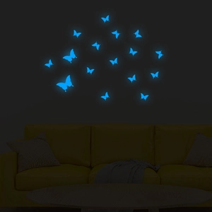 Luminous Butterfly Wall Stickers Glow In The Dark 3D Butterfly Mural Decals PVC Removable Self Adhesive For Bedroom Living Room Home Decoration