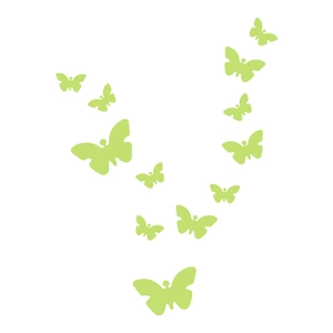 Luminous green butterfly wall stickers set for DIY home decoration, 12 pieces pack