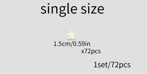 Détails de taille pour stickers étoiles lumineuses de 1,5cm, lot de 72 pièces déco