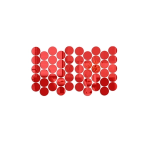 Detail view of glossy red round mirror wall stickers for modern home living room decor