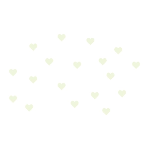 Luminous light green heart-shaped wall stickers for creative home and living room decor