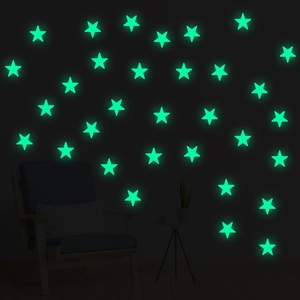 Luminous Star Wall Stickers Glow In The Dark Fluorescent Green Star Decals For Kids Bedroom Nursery Ceiling DIY Wall Art Decor