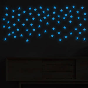 Stickers muraux étoiles lumineuses bleues pour plafond et décoration de chambre d'enfant