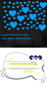 Pegatinas de pared de corazones azules fluorescentes con autoadhesivo para cuarto