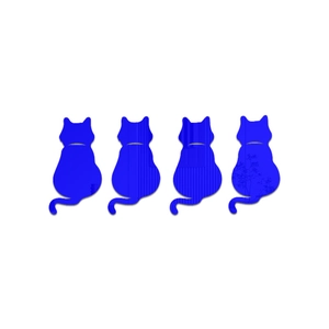 Set of four blue acrylic cat-shaped mirror wall stickers for DIY kids' room decoration