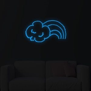 Autocollants muraux lumineux en forme de nuage et arc-en-ciel pour chambre d'enfant