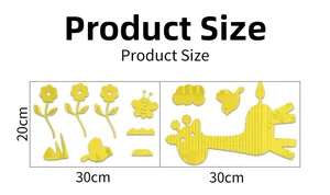 Detailed size chart for 3D acrylic giraffe mirror wall stickers with dimensions 30x20cm