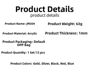 Detail specifications of 1mm thick 3D mirror acrylic bat wall stickers in 5 colors