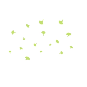 Luminous ginkgo leaf wall stickers in light green for home bedroom wall decoration
