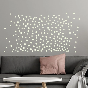 Autocollants muraux à pois bleus lumineux pour une déco créative de chambre et de salon