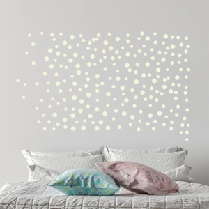 Autocollants muraux à pois bleus lumineux pour chambre décoration créative de nuit
