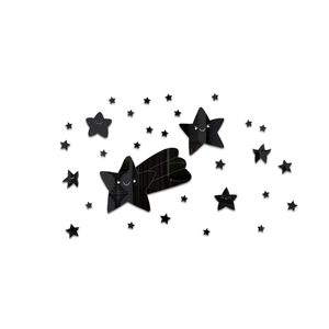 3D star acrylic mirror wall stickers featuring cartoon smiley faces for living room decor