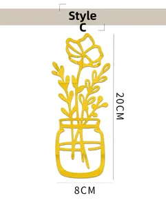 3D Acryl Spiegel Wandtattoo im Vasendesign Stil C Abmessungen von 20 cm mal 8 cm