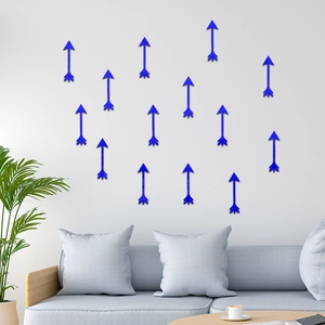 Adesivi murali specchio 3D in acrilico blu a freccia per decorazione soggiorno casa