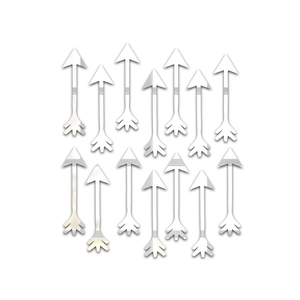 Set di 12 adesivi murali a freccia 3D in acrilico riflettente con effetto specchio argento