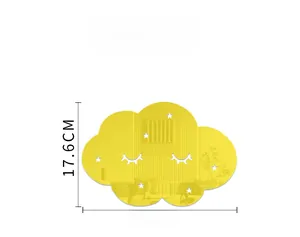 Detailed size chart for the yellow cloud acrylic wall mirror showing 26cm x 17.6cm dimensions