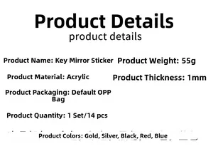 Especificaciones de los 14 adhesivos de pared de espejo de llave de acrílico