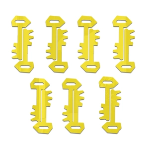 Set de 7 pegatinas de pared de espejo 3D de acrílico amarillo con forma de llave creativa