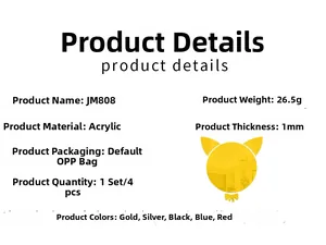 Spécifications des stickers muraux miroir chat en acrylique de 1mm en plusieurs couleurs