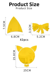 Tableau des tailles détaillé pour stickers muraux miroir chat en acrylique doré avec mesures